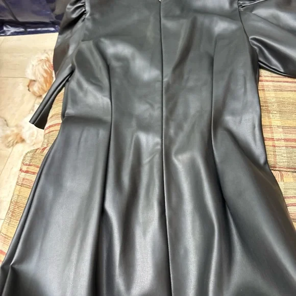 Zara Black Faux Leather Dress - Picture 6 of 7